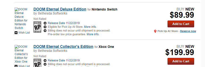 Wario64 Doom Eternal Deluxe And Collector S Edition Are Up At Gamestop Including Deluxe Edition For Switch Nov 22nd Release Date T Co Votclqza04 T Co 7rlcemeksn