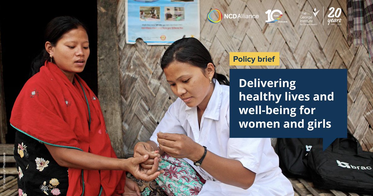 ncdalliance's tweet photo. 📣Launched at #WD2019 last week with @georgeinstitute: New policy brief on delivering healthy lives &amp; well-being for all women &amp; girls around the world 👩🏻👧🏽outlining some of the gender-specific dimensions of #NCDs that #UHC must address. 

👉🏼 https://t.co/piCsApvPgQ #enoughNCDs https://t.co/SCKXsIFZyA
