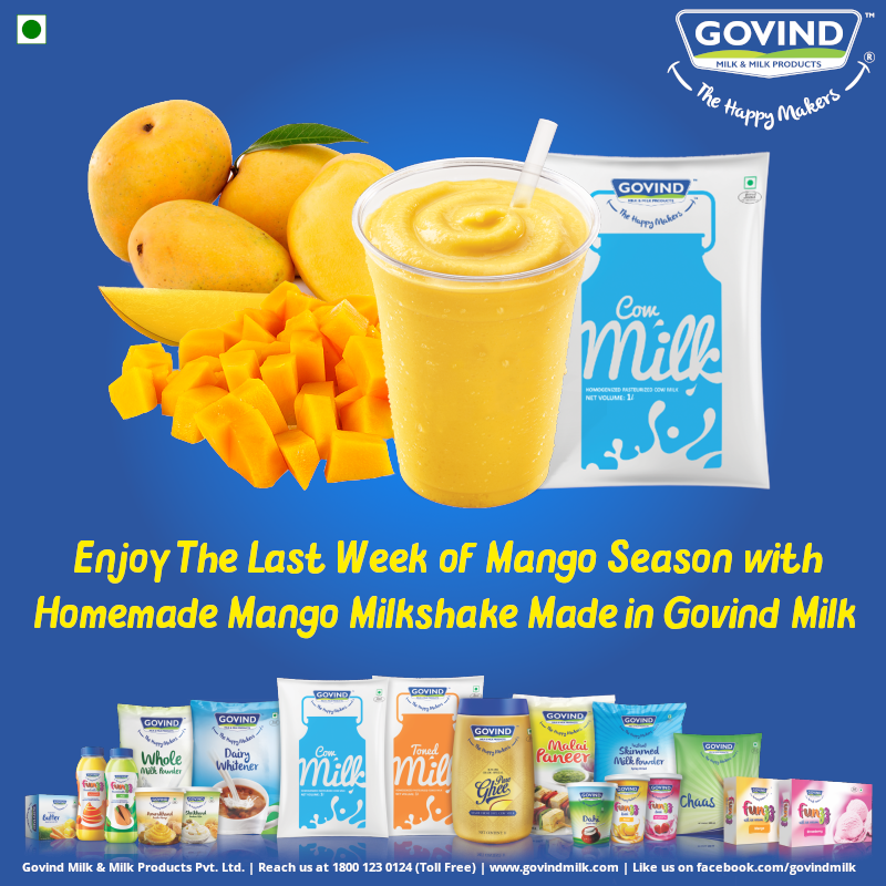 thegovindmilk's tweet photo. Enjoy Homemade Mango Milkshake Made in Govind Milk!!
#Mango #MangoMilk #MangoMilkShake #Govind #GovindMilk #HappyMakers #TheHappyMakers Our Products - #Funzz #IceCream #Butter #Chaas #MasalaChaas #Dahi #Ghee #Milk #MilkPowder #FlavouredMilk #Lassi #KheerMix #Paneer https://t.co/CjGW3qUs0t