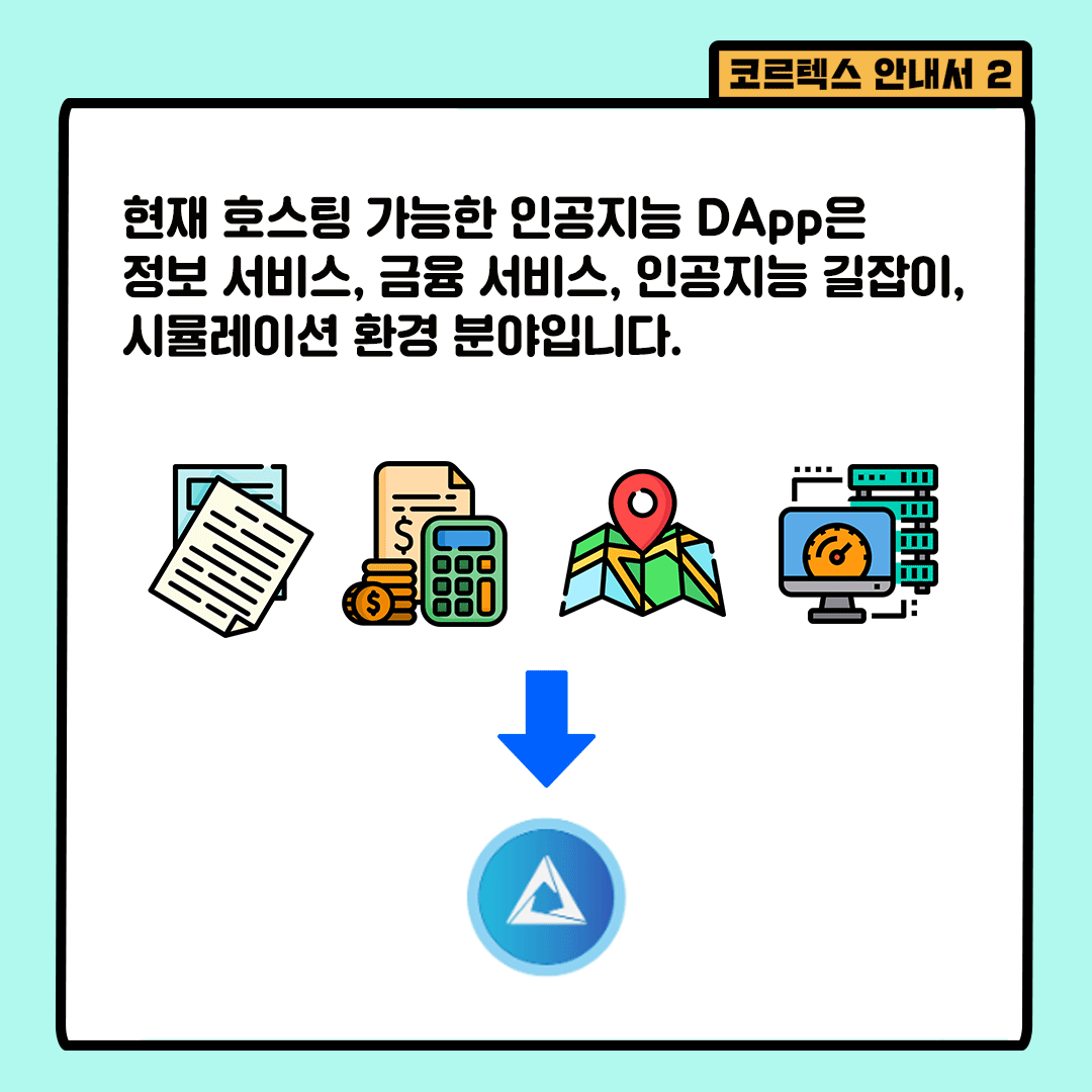 blocknode_news's tweet photo. 블록체인 인공지능 코르텍스 카드뉴스! 코르텍스 블록체인에서 구현가능한 인공지능 DApp 알아보기 1편 #Cortex #블록체인 #인공지능 #코르텍스 #DApps https://t.co/M3UWHV29o2