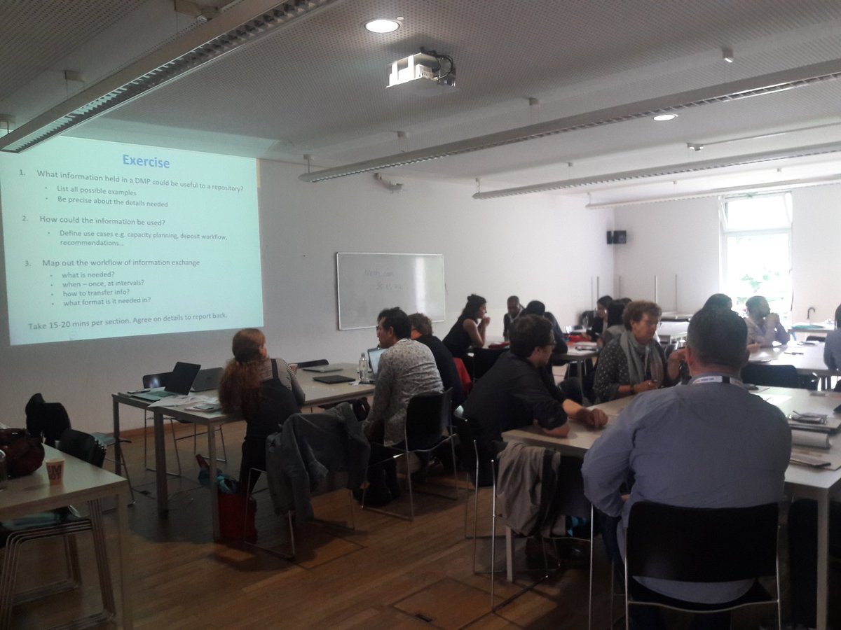 SarahRoams's tweet photo. Discussing #ActiveDMPs and how repositories can use content from Data Management Plans at #OpenRepos2019 https://t.co/BP7yXHA0lS