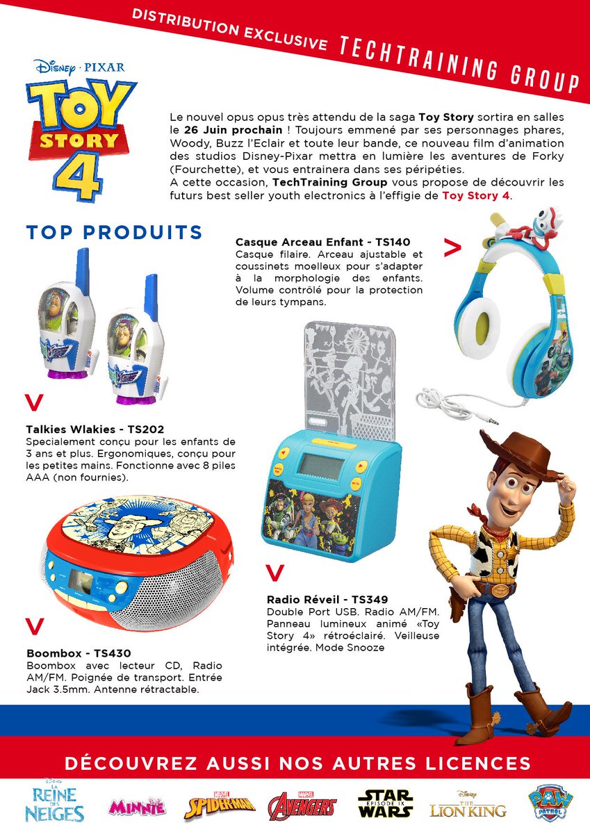 techtraining_'s tweet image. En salles le 26 Juin prochain et déjà best seller annoncé en linéaires, découvrez #ToyStory4 et les produits Youth Electronics en distribution exclusive by #TTG #boostdistribution