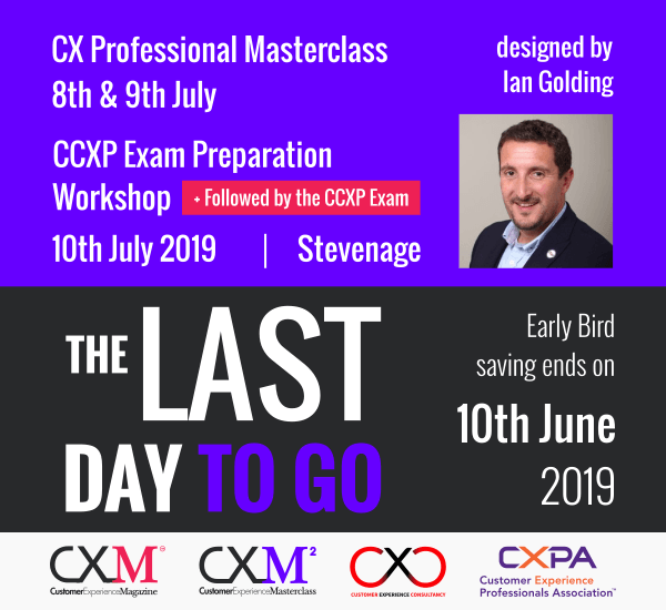 ❗️ Only today until midnight💫 ⏱️
CX Professional 👉 ow.ly/FVvQ50k1S2Y
#CCXP Exam Preparation 👉 ow.ly/46gv50k1SiS  
To apply for the #CCXPExam 👉 ccxp.org 

🥇Designed by <a href="/ijgolding/">Ian Golding, CCXP</a> 

#TheCXMagazine <a href="/CXPA_Assoc/">CXPA</a> #CXPA #CustomerExperience