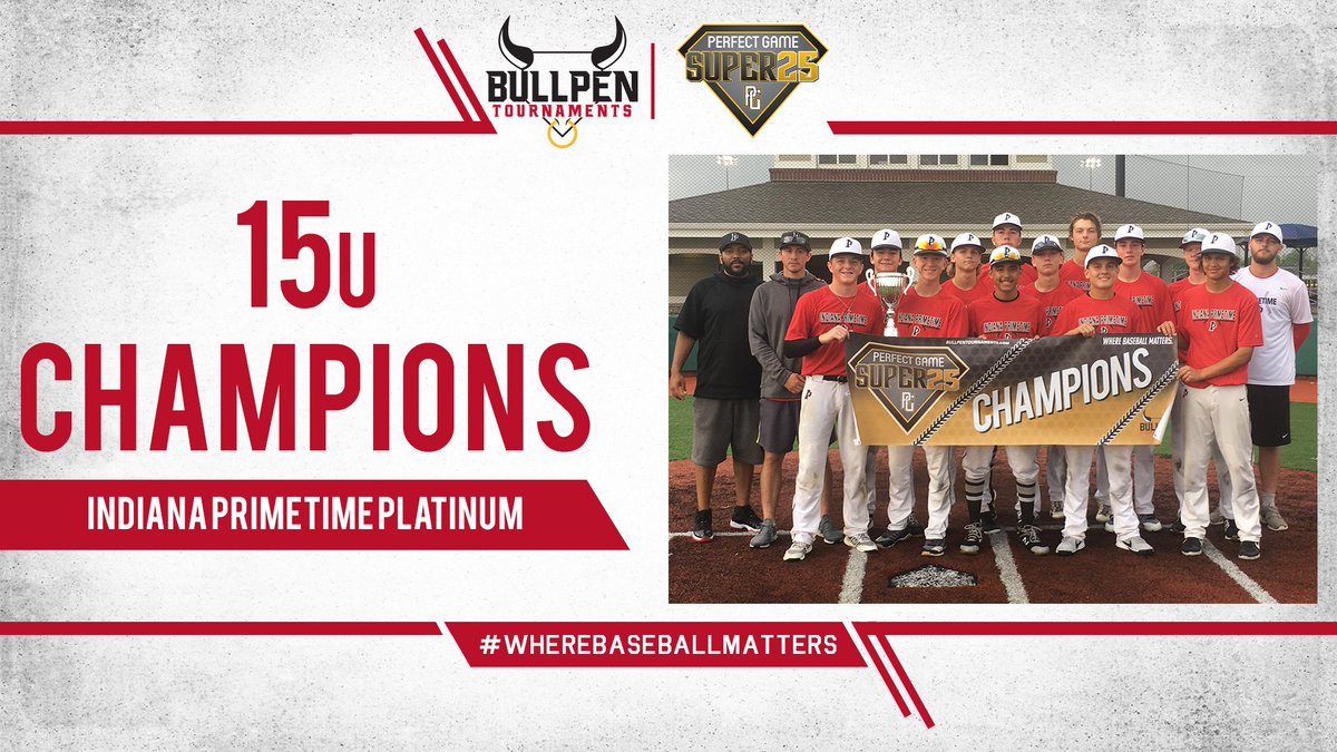Bullpenevents's tweet photo. Congratulations to the 15u Super 25 Champions, Indiana Primetime Platinum #WhereBaseballMatters. https://t.co/MK7njfjU9A
