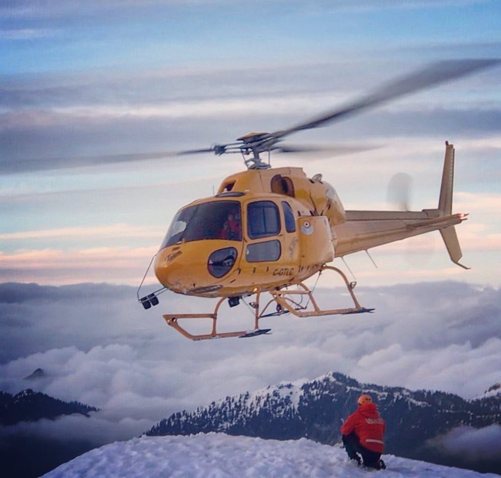 Repost By colinpelton:  Departing the Lions just before dark. 📷: Brent -@lionsbaysar 
<a href="/taloncopters/">Talon Helicopters</a> #airbushelicopters