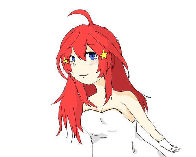 あてねんさんさんがTwitterに投稿した中野五月(五等分の花嫁)のイラスト。