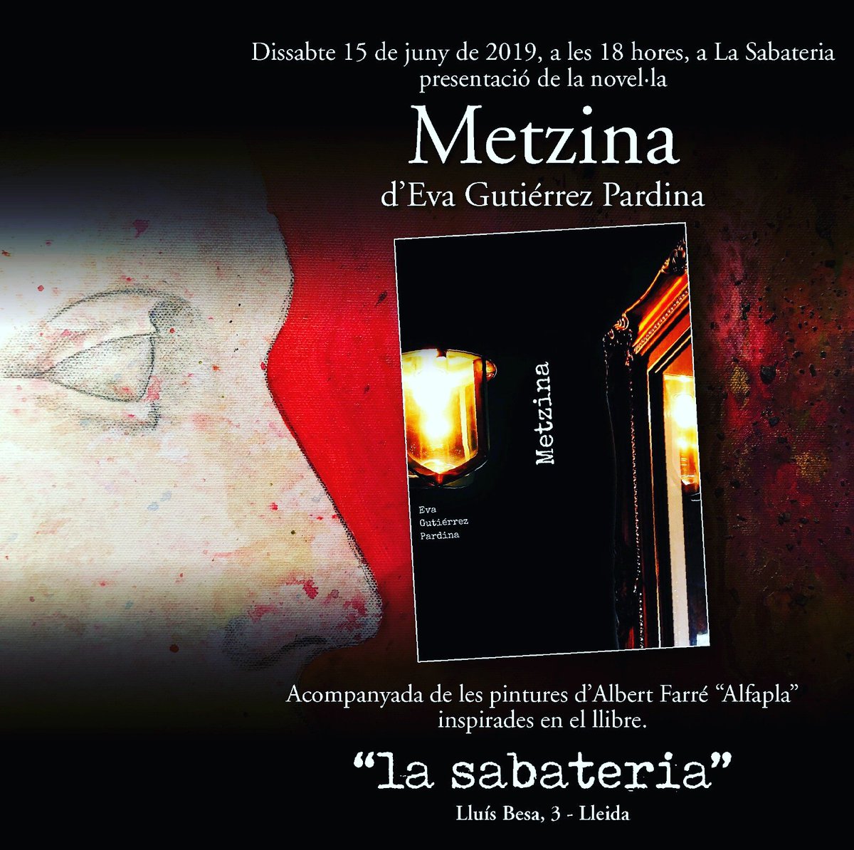EvMarlowe's tweet photo. Fantàstic cartell d'@alfapla1 per a la presentació de #Metzina i dels seus quadres inspirats en la novel. la, a #lasabateriallibrerialleida ! 😍👌🏻
#albertfarré #evagutierrezpardina #alexcastellsdetectiu #donadetectiu #alexcastells #crimimisteri @lavocaldelis https://t.co/NrLoeZaBdH