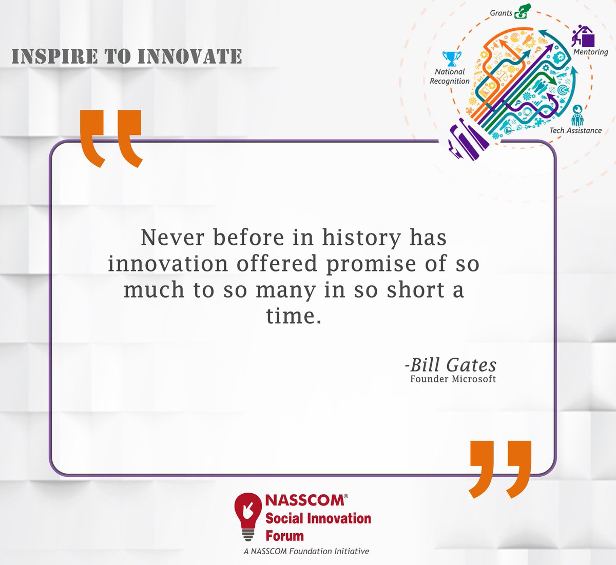 NF_Tech4Good's tweet photo. #Innovation gives us opportunities to create change that we never imagined! If you want to be the #changemaker with your #socialinnovation, #ApplyforNSIF at https://t.co/fiB57OeOug! @Mphasis #Tech4good #NGO #Socents #SocInn https://t.co/0aJNIowYds