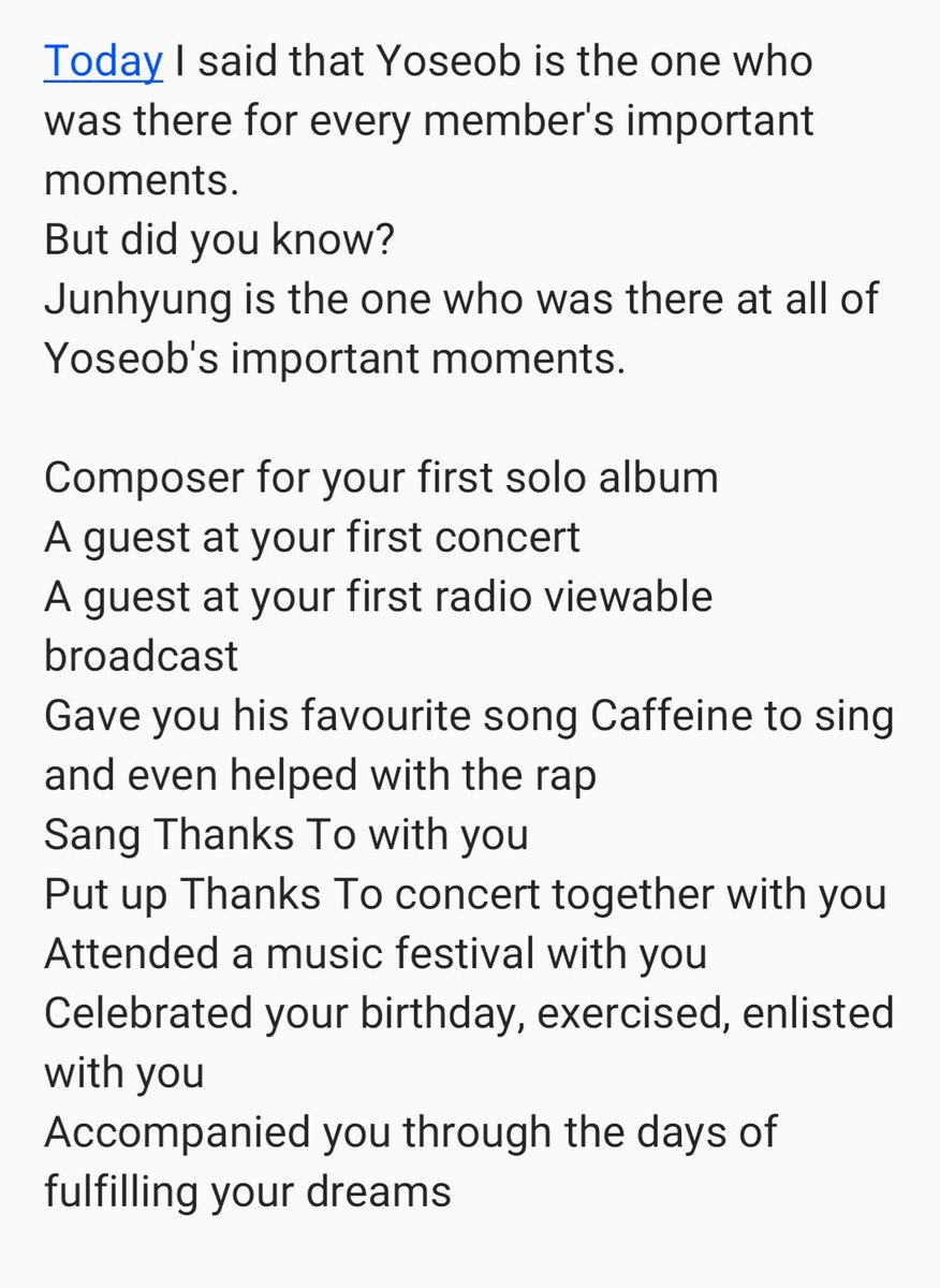 saw this post on weibo (via yysw0105) and i thought it was beautiful so i decided to translate it "but did you know? junhyung is the one who was there at all of yoseob's important moments.."