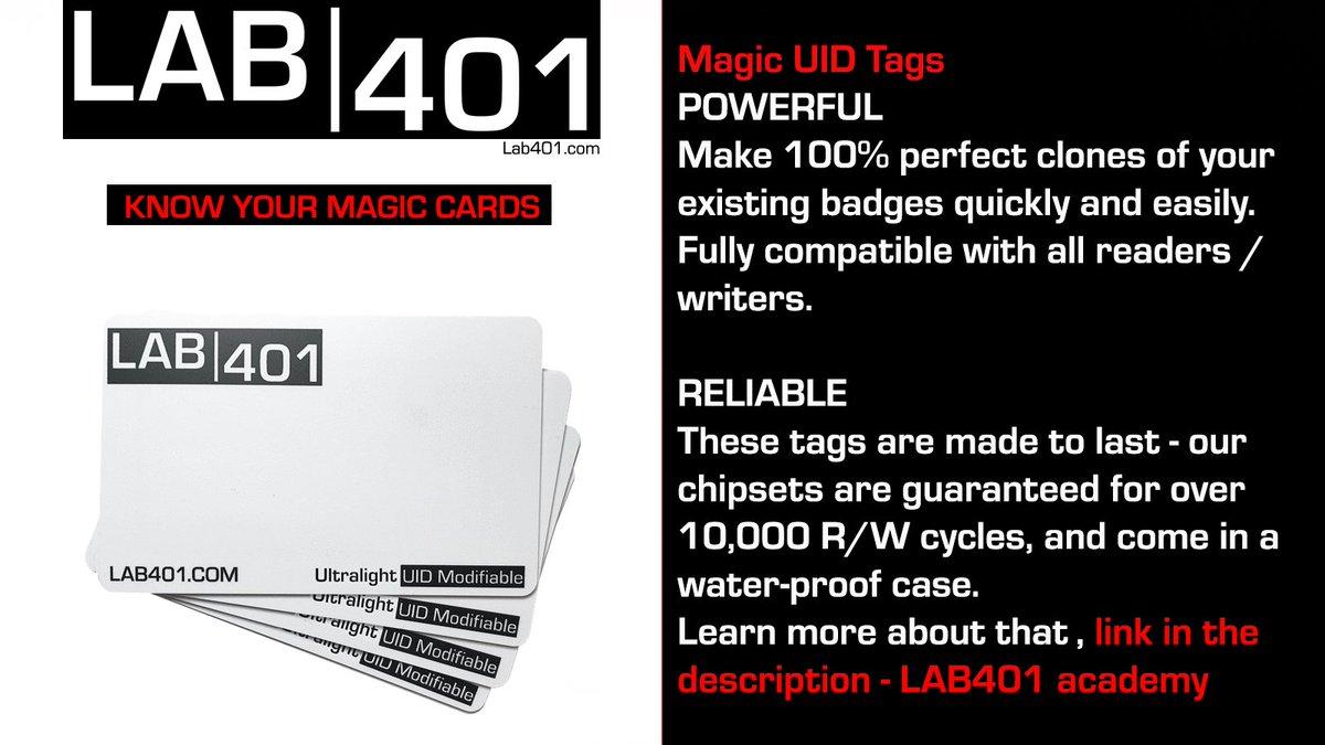 Lab_401's tweet image. ULTRALIGHT-C COMPATIBLE TAG makes 100% perfect clones of your existing badges quickly and easily. 
we offer free shipping worldwide for orders over 50 Euros :)
lab401.com/products/ultra…
#uidcard #nfc #rfid #pentesting #infosec #redteam #blueteam #hacking