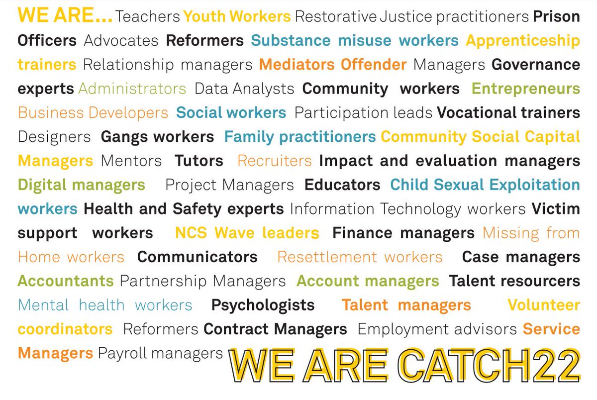 A career at Catch22 could mean anything from working in justice, supporting families, teaching young people or helping someone into employment. This week we'll hear from colleagues across the organisation to celebrate Catch22’s diversity: bit.ly/2uYdQsD #WeAreCatch22