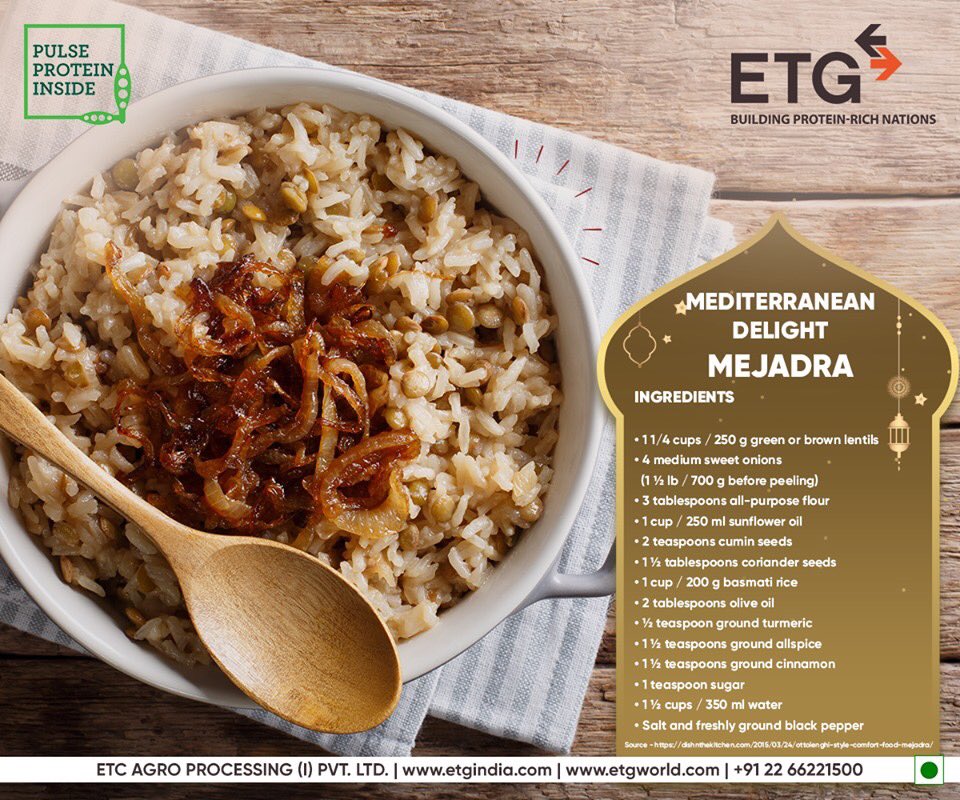 Mejadra - The ultimate nutritious comfort food.  #MediterraneanDelight bit.ly/2WXG1aG