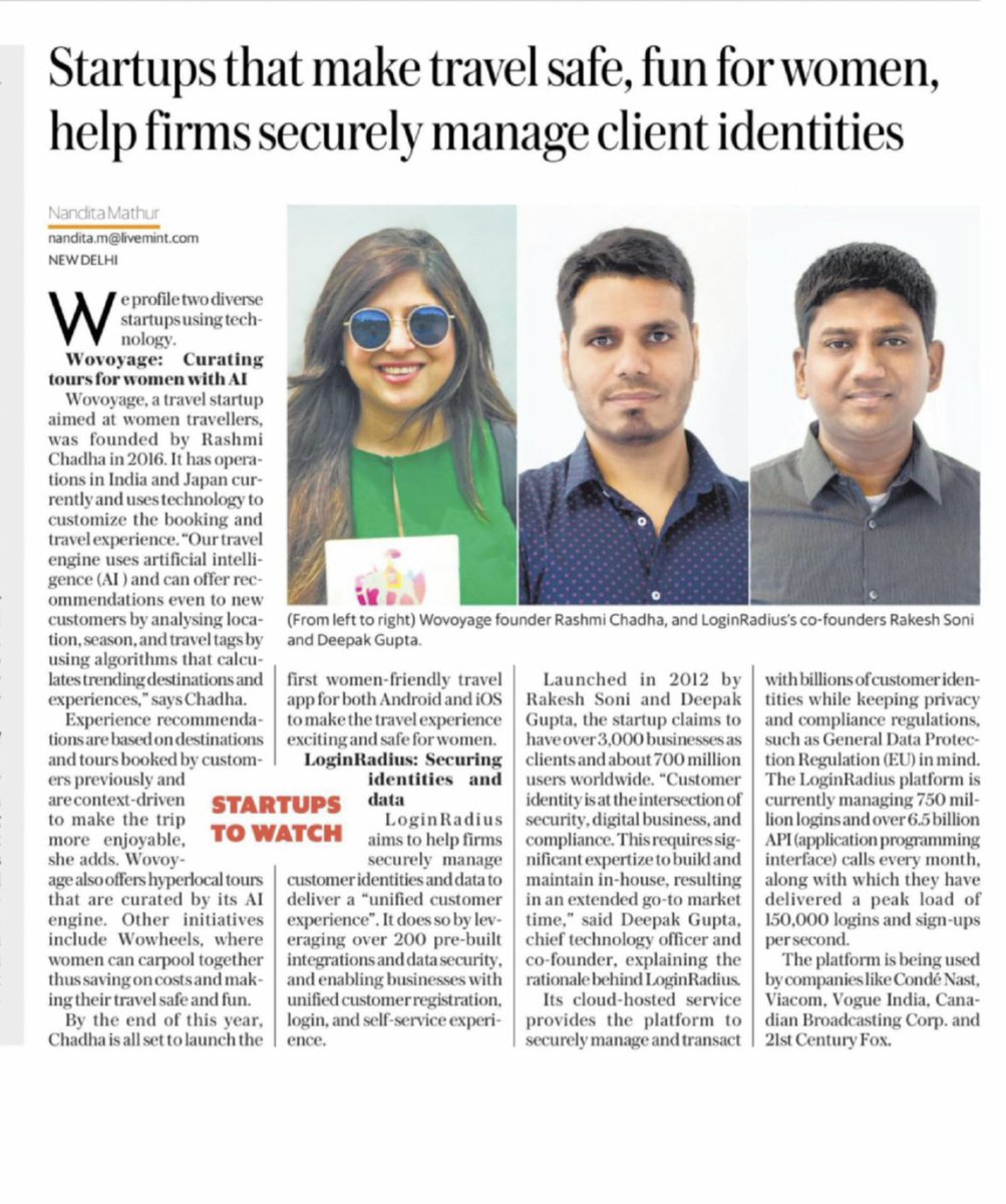 an_idiotic_mind's tweet photo. Startups that use technology to make travel safe and fun for women and another one to help manage client identities.
in #HTMINT by @nanditamat
https://t.co/hYBwHS0AoS https://t.co/szly24gYDi