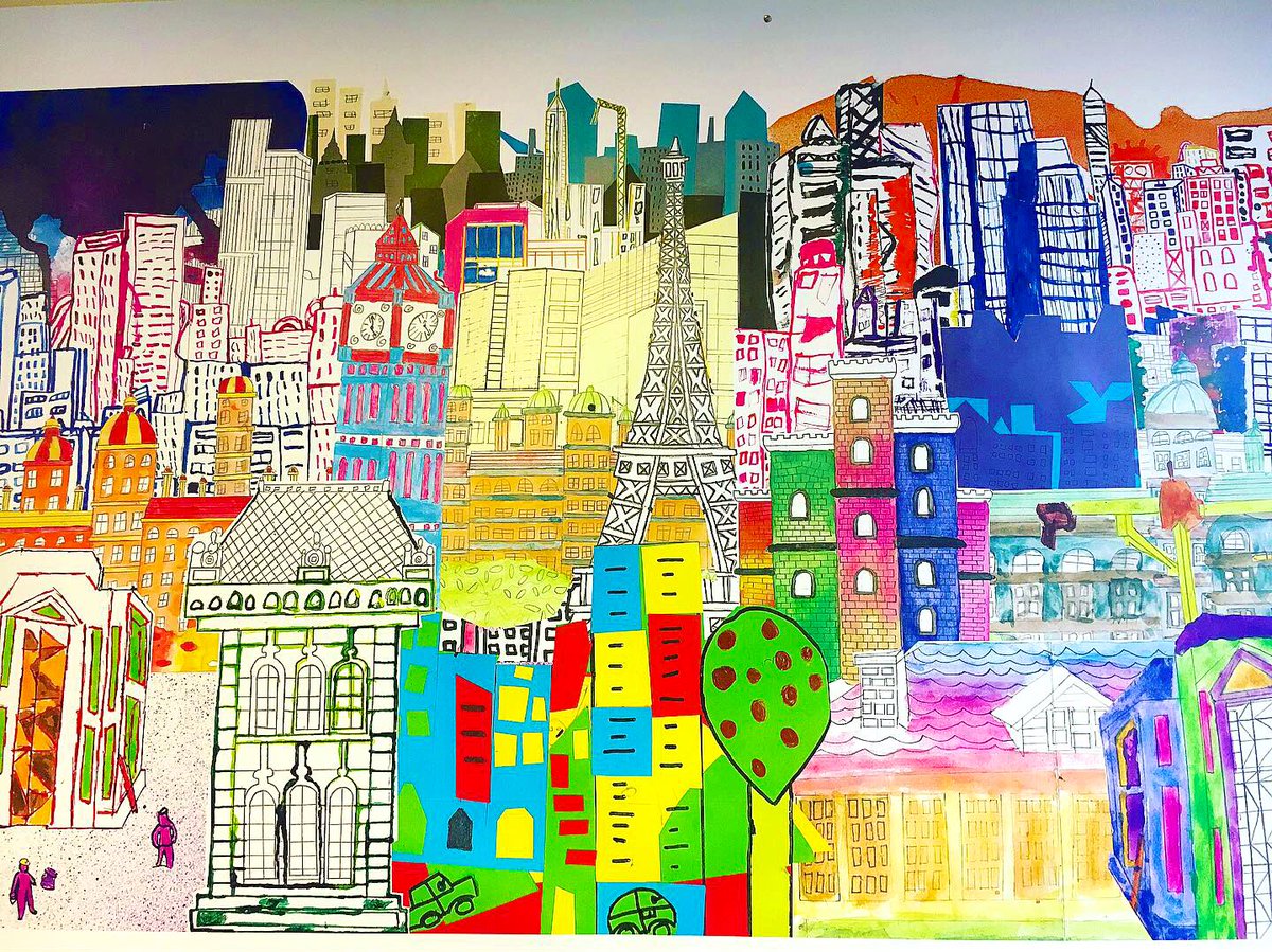 SummerhillArt's tweet photo. Extraordinary work from Mr Lairds year 7 classes on their cityscapes mixed media poster. These posters are up and ready for all to see as part of our KS3 exhibition on Thursday June 20th 6-7pm @SummerhillSch @ArtistSchool_SH https://t.co/EOwQuHpFZl