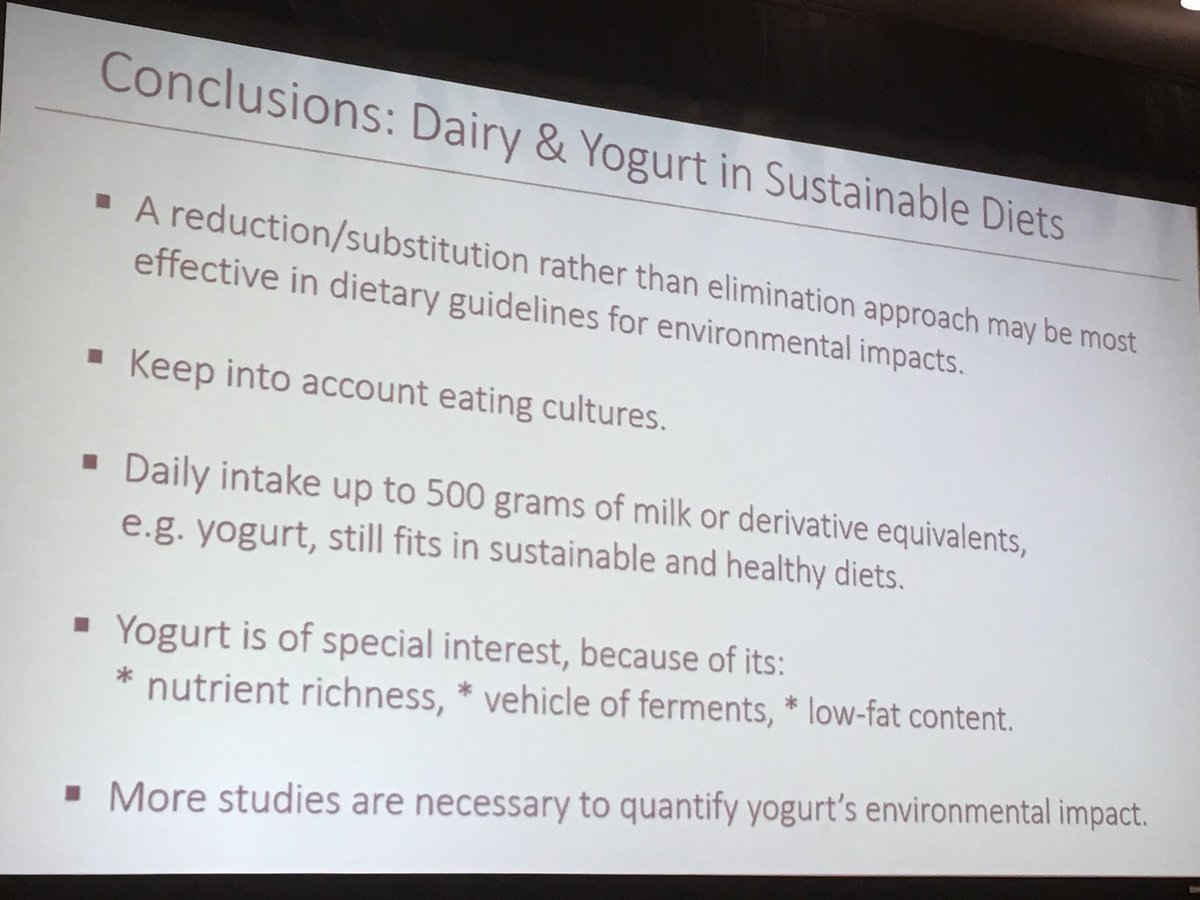 Yes dairy and YOGURT can be part of sustainable diets ! But additional studies are needed #Yogurt2019 #SustainableDiets