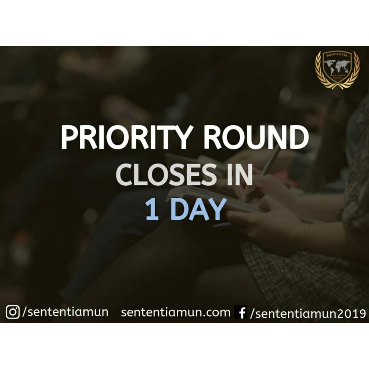 MunSententia's tweet photo. #sententiamun #MUN #UN #modelunitednations #priorityround #closingsoon #youth #opportunity https://t.co/I1BGkHWKbz