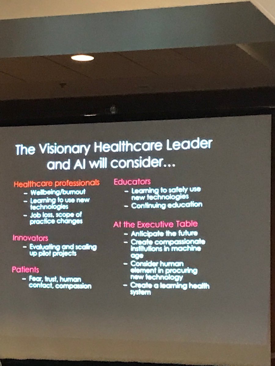Ethics decision making frameworks  and business design are also key components to supporting machine learning innovations in Canadian health systems #NHLC2019