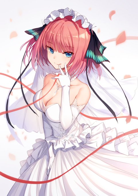 Fanart OtakuさんがTwitterに投稿した中野二乃(五等分の花嫁)のイラスト。