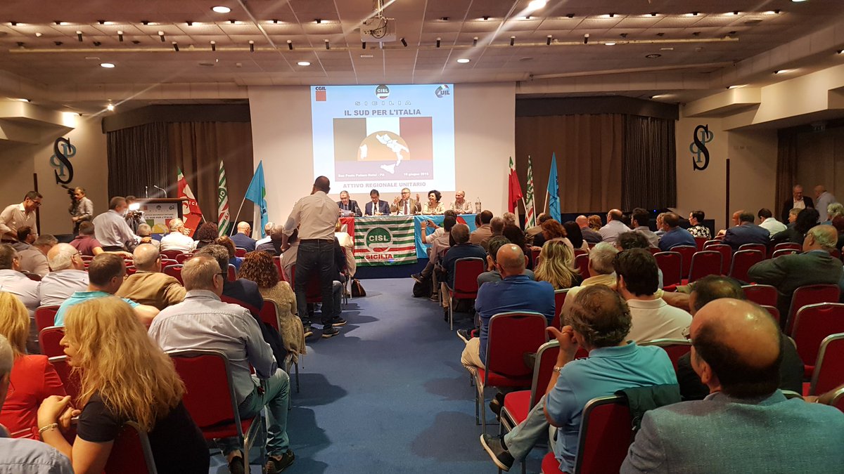 CislPaTp's tweet photo. Al via a Palermo ai lavori dell'attivo unitario regionale #CgicislUil
@CislSicilia @leonardolapiana
#FuturoalLavoro https://t.co/TrM3oU0JlI