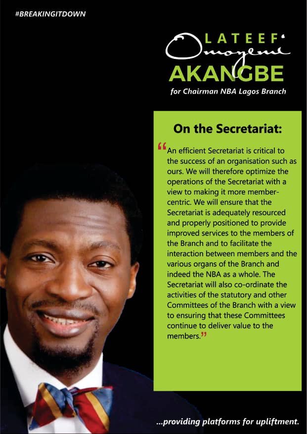 It is the nucleus of our Bar! It exists to ensure that we act as promised and we remain accountable for the decisions we make. It is the bridge between the members and the various organs that drives the Bar.