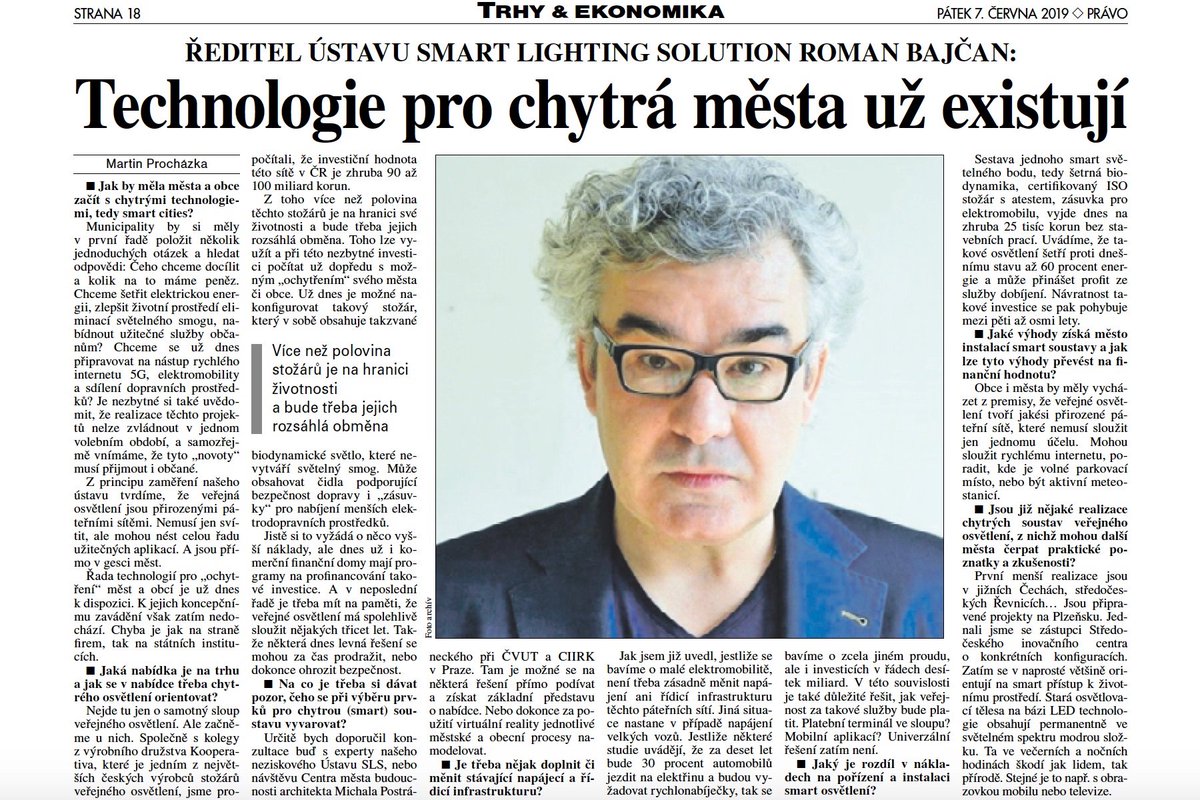 SmartLightingS1's tweet image. Jak by měla #města a obce začít s chytrými technologiemi, tedy smart cities? Přečtěte si #rozhovor s ředitelem ústavu #SmartLightingSolution, Romanem Bajčanem, v deníku #Právo.

#denikpravo #romanbajcan #mestobudoucnosti #smartcity #smartcities #technologie