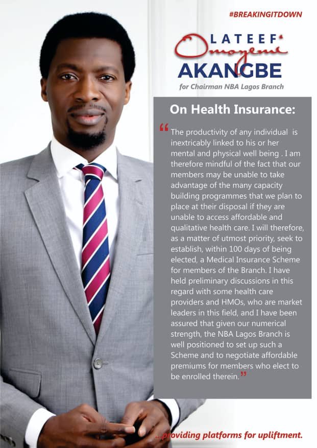 Health Insurance is as important as the next pay check! The benefits of a being a bar member should be glaring. #healthiswealth #healthinsurance #MentalHealthAwarenessWeek #lagosbar #nigerianlawyers