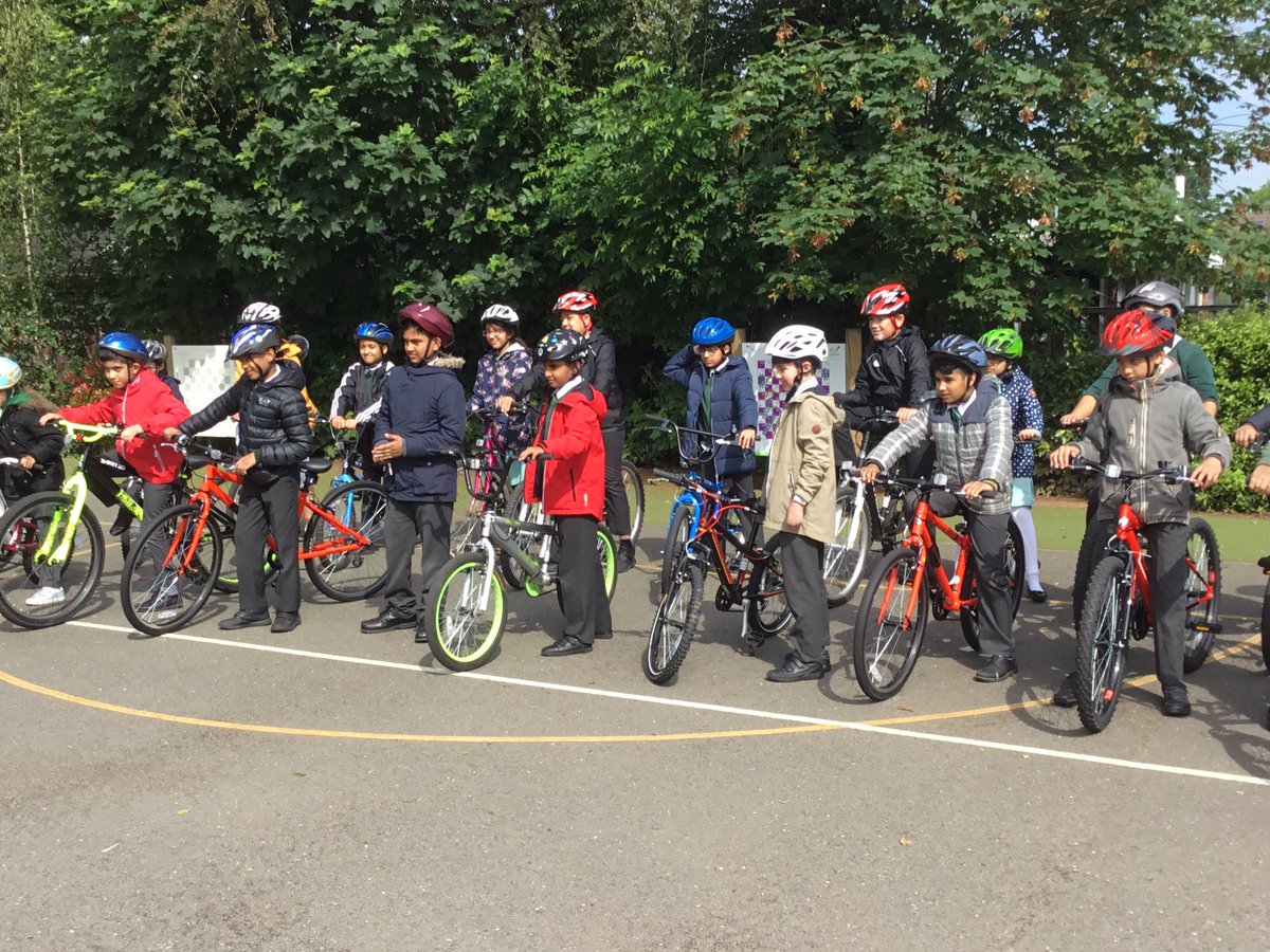 HGJS's tweet photo. Bikeability for Year 5 children has started this morning. https://t.co/xtYsDTzJnn