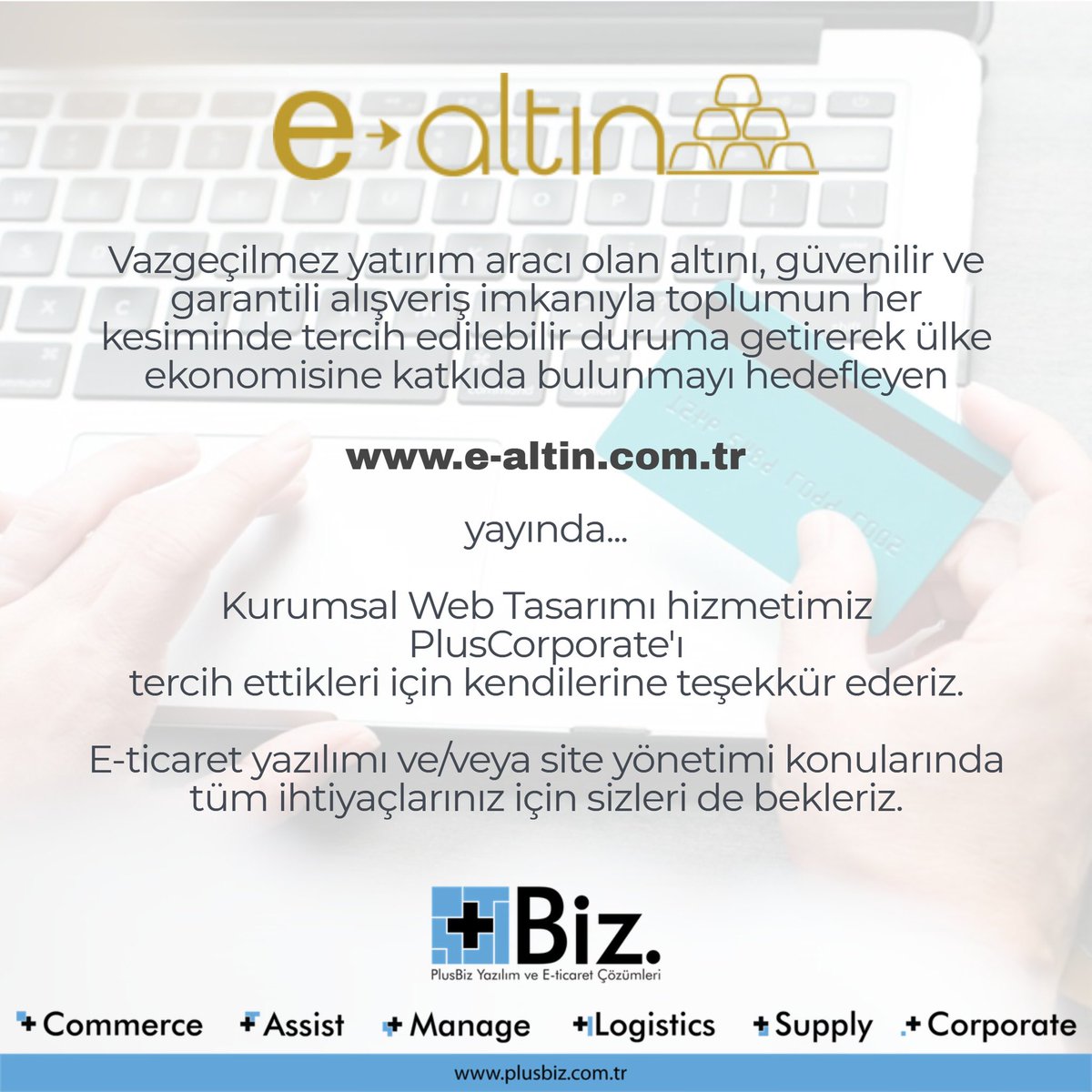 PlusBizcomtr's tweet photo. İşletmenizin tanıtımını coğrafi sınırlar olmaksızın yapabilmenin, hedef kitlenize en kolay ulaşmanın önemli çözümlerinden biri de kurumsal bir web sitesidir. PlusCorporate hizmetimizle firmanızın ön yüzü olacak kurumsal sitenizi en doğru içerik ve tasarımla oluşturuyoruz. https://t.co/rYUSQvu89B