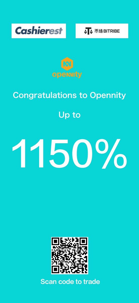 opennity's tweet image. 🗣🗣🗣Price of OPNN tokens has increased 1150% after listing!👏👏👏🎉🎉🎉💪💪💪
#IEO #CASHIEREST #BITRIBE #OPENNITY