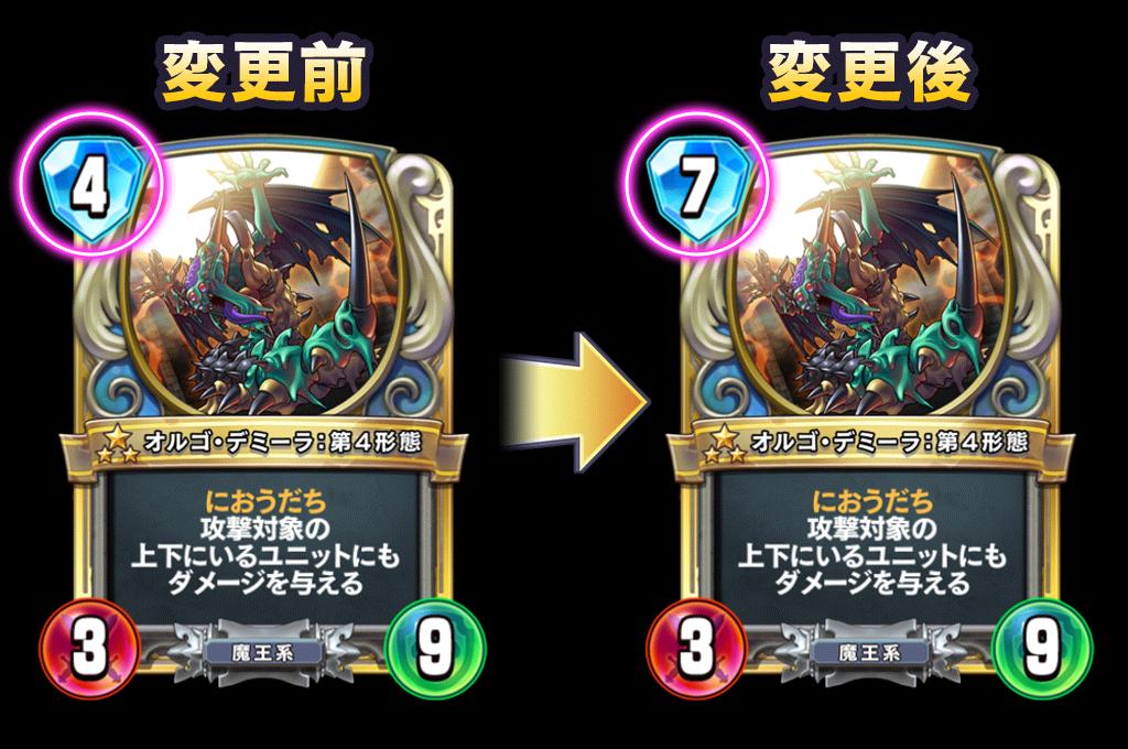 下方修正されるカード（共通） ・オルゴ・デミーラ第2～第4形態 ・プチ