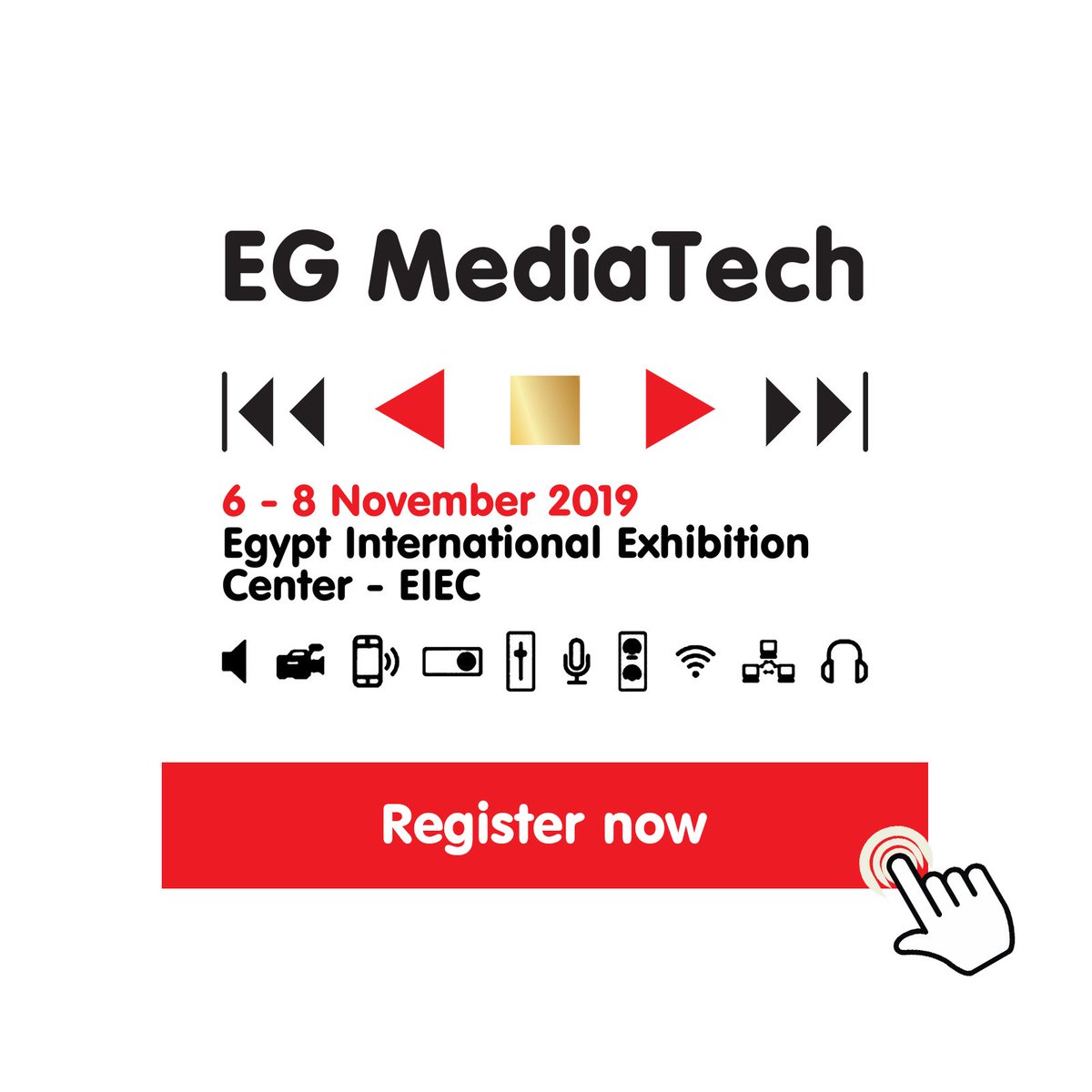 MediatechEg's tweet photo. Online registration is now live for Egypt's first media technology event.

Reserve your seat now at this free to attend event.
For free registration click this link:
https://t.co/D6IQAUdrT8

#egmediatech #egmediatech2019 #mediaproduction #dj #broadcast #sound #digitalmedia #Egypt https://t.co/11YwMaMHWc
