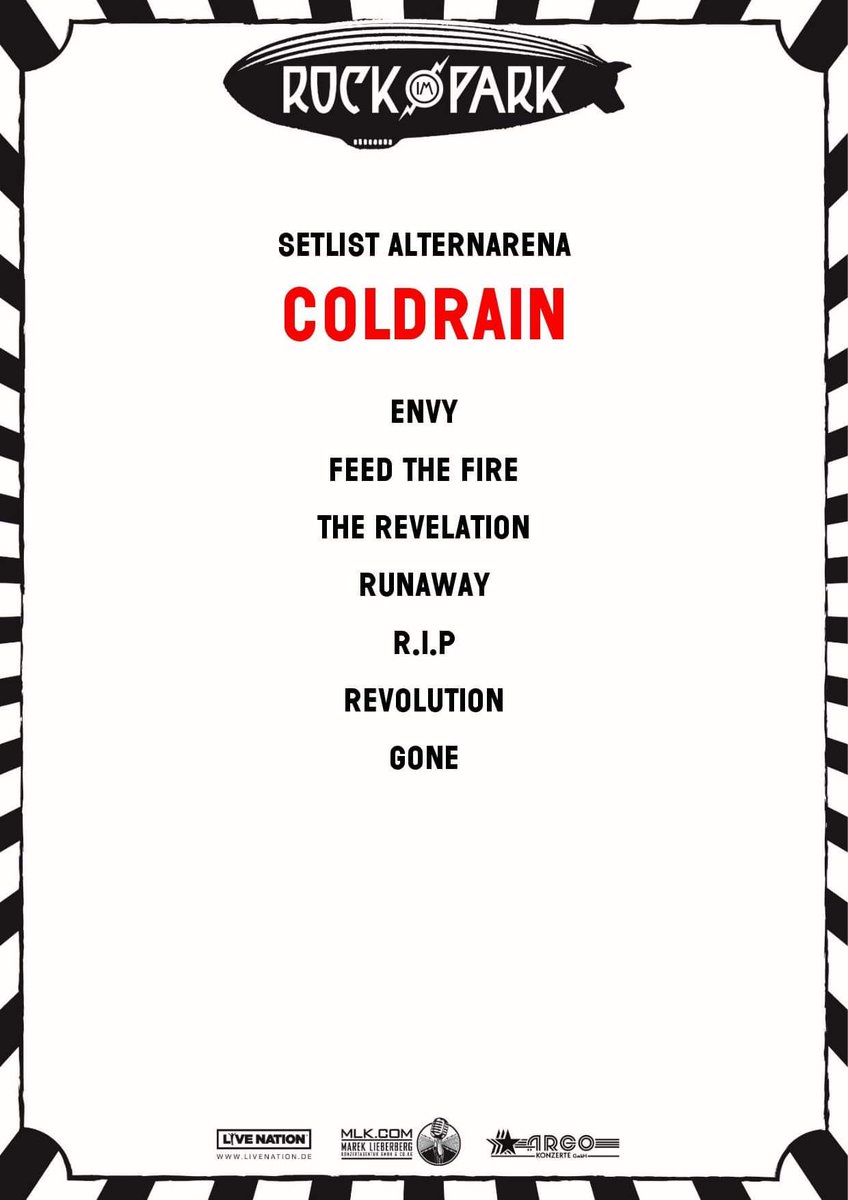 Coldrain Germany Coldrain Setlist Rock Im Park 19 Rip19