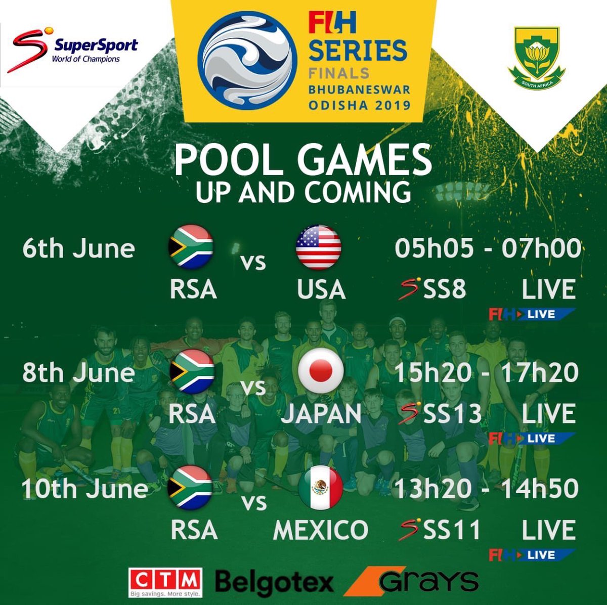 All the best to <a href="/keenoCH10/">Keenan Horne</a> and the SA men’s hockey team for the game against Mexico today 🏆🇿🇦🏑