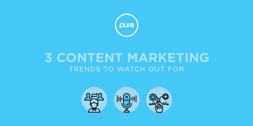 PURECreative_'s tweet photo. Content is at the center of the connection between your brand and your customer. Therefore, it is essential to stay on top of things. Here are 3 key content marketing trends to watch out for.

https://t.co/T3muCgJzdr

#content #marketing #trends #PUREcreative https://t.co/ODZSSL9GwC
