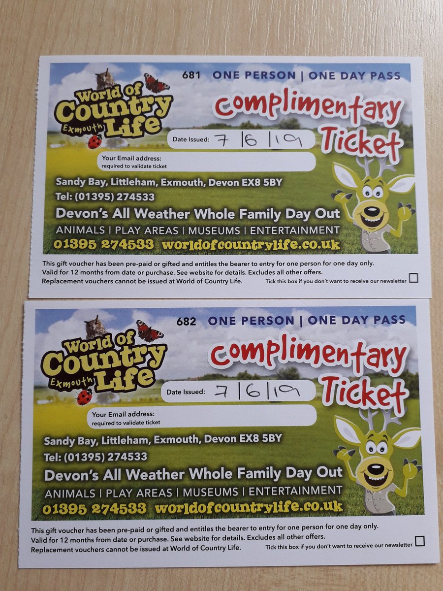 Thank you to #worldofcountrylife for their donation of 2 complimentary day passes for our coffee morning raffle. 10 days to go! @DevonAirAmb @guidedogs #ottertonprimaryschool