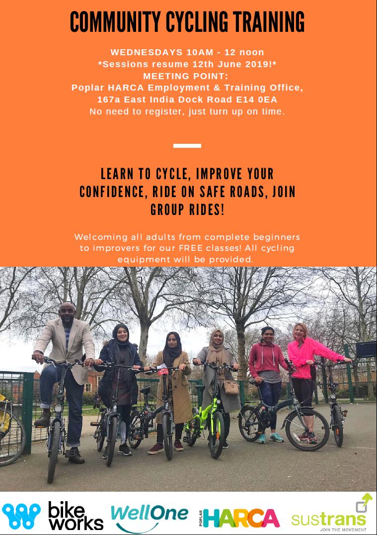 SayIt_Poplar's tweet photo. Community Cycling training is starting again on 12 June. Wednesdays 10am-12pm. https://t.co/8ZNP0FuX6N