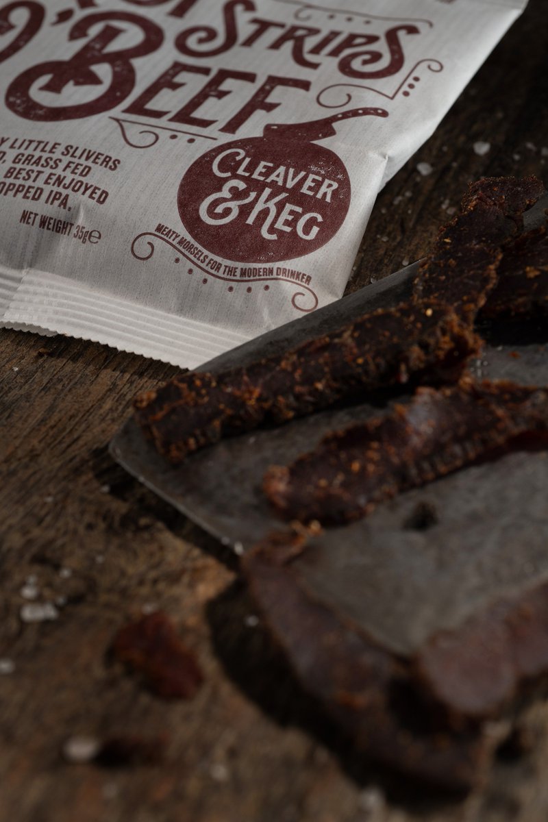 Feeling hot, hot, hot! Our Hot Strips O' Beef are marinated in a warm mix of coriander seeds, black pepper and with a spicy kick of fresh chilli. #CleaverandKeg #MeatyMorsels #Spicy #Biltong