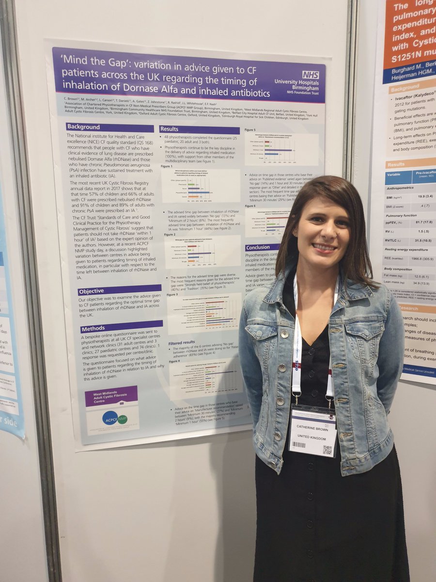 'Mind the Gap'- our #ACPCFNMP project looking at the variation of advice given to patients across the UK on the time gap to leave between nebulising rhDNase and inhaled antibiotic @acpcf @cftrust @HEFTTHERAPIES1 #ecfs2019 #nonmedicalprescribing
