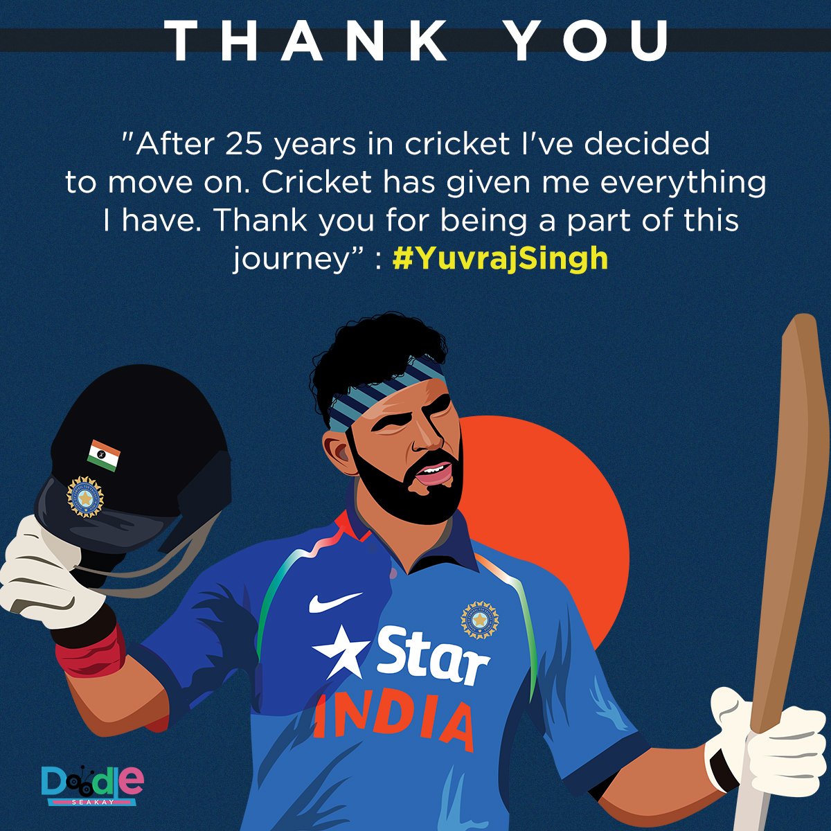 You Always Will Be Our HERO :)Thank you, Yuvi!@YUVSTRONG12 @BCCI @ICC @Yuviarmy @IPL @cricketcomau @cricketworldcup @Sony_ESPNLive #YuvrajSingh #Yuvrajsinghretires #Yuvraj #YuviCan #YuviRetires #yuvrajretires #Sehwag #SachinTendulkar #ICCWorldCup2019
