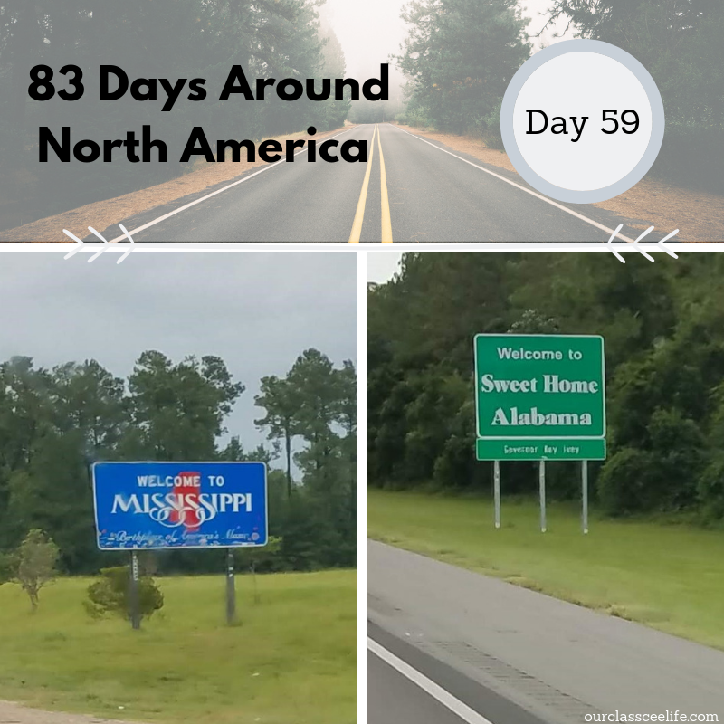 OurClassCeeLife's tweet photo. Another driving day. We crossed three states from Louisiana, through the tiny southernmost portion of Mississippi, and then across the tiny part of Alabama. 

#RVLife #drivingday #travel  #mondaymood #roadtrip #camping #RVTrip #griefhealing https://t.co/K0tqm2X3vv