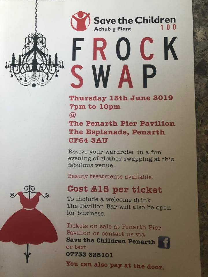 In Penarth this Thursday June 13? Pop to the Frock Swap at the Pier Pavilion to find a bargain and support Save the Children too! 💃👗👠 Dydd Iau yma, 13 Mehefin bydd noson gyfnewid dillad ym Mhier Penarth er budd Achub y Plant. Prynwch eich tocynnau! facebook.com/BarrySMTV/vide…