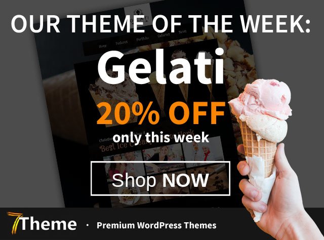 7themenet's tweet photo. Get Gelati theme this week 20% off
➡️Download Gelati here: https://t.co/ms5SVg8QBe

#WP #WordPress #7Theme #ThemeOfTheWeek #Sale #Discount #wordpresswebsite #Webdesign #Icecream #gelato https://t.co/gnXS2eDWhG