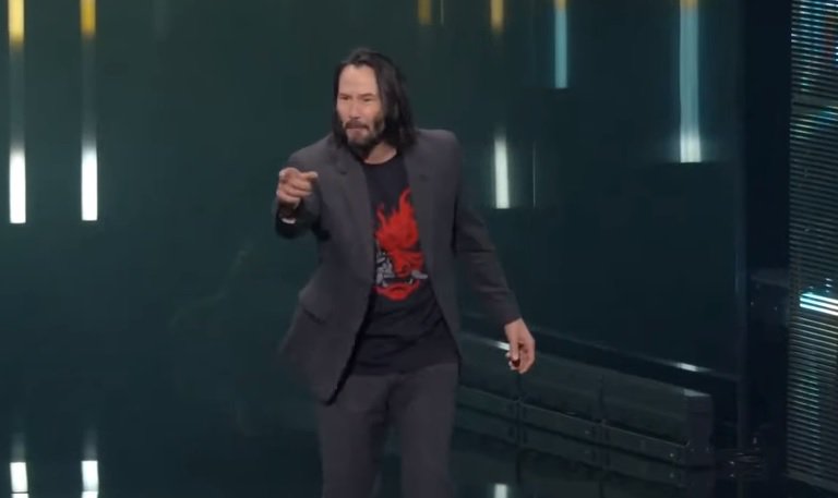 eurogamer's tweet image. CD Projekt gives free copy of Cyberpunk 2077 to guy who shouted "you're breathtaking!" at Keanu Reeves eurogamer.net/articles/2019-…