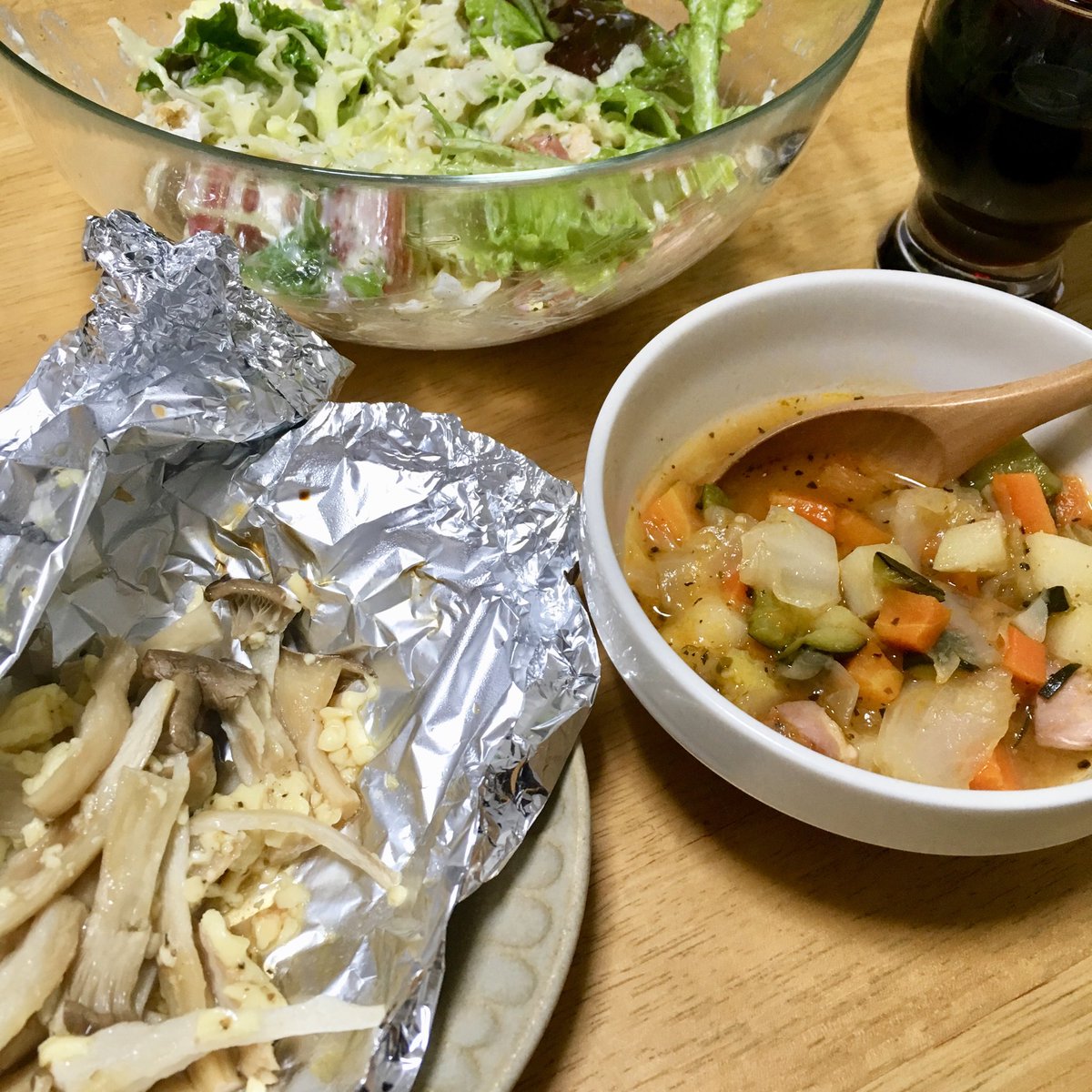 Jun Uwaizumi On Twitter 夕食 あるもんサラダ ミネストローネ