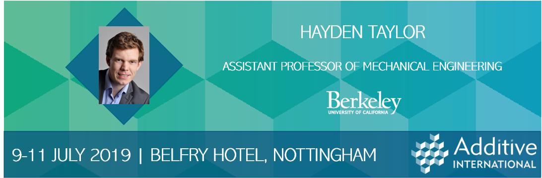 Speaking at the Additive International Summit we have Hayden Taylor from <a href="/UCBerkeley/">UC Berkeley</a>. He will be speaking about Computed axial lithography for volumetric additive manufacturing with photopolymers. Register now to be there - additiveinternational.com/register/