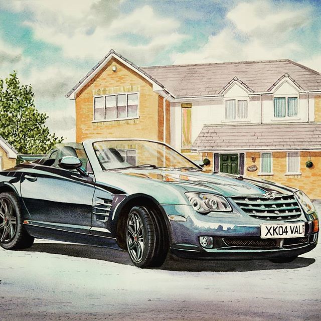 A very shiny Chrysler Crossfire parked outside the owners house. Just look at those reflections!
Visit bobspendlove.co.uk (link in bio) for more information on your own personalised commission painting.

#chrysler #crossfire #sportscar #reflections #watercolour #commissi…