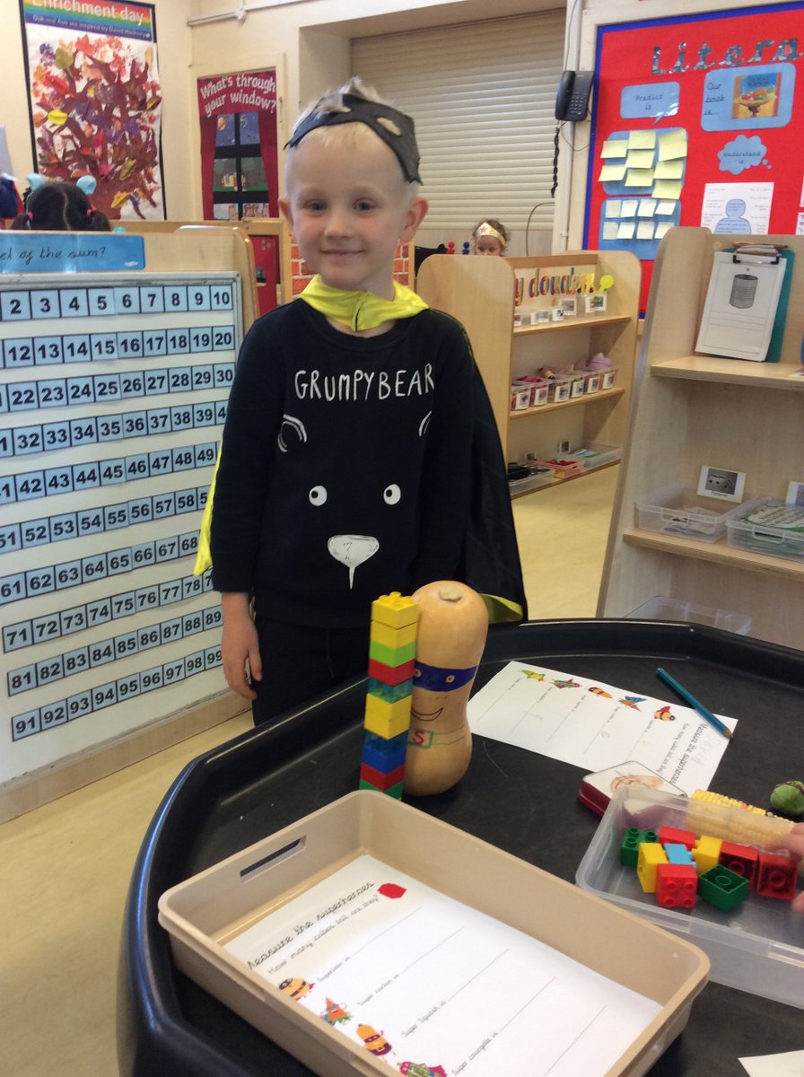 StColumbasCPS's tweet photo. Reception are doing some super maths on superhero day. @csptsa #EYFS #supertato #mathsprovision #makelearningfun https://t.co/DzzZKvLlyJ
