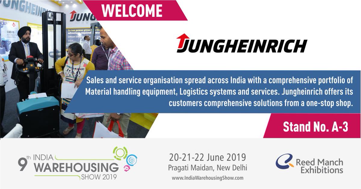 Meet  Jungheinrich at India Warehousing Show, 20-22 June, Paragati Maidan, Delhi

Register to visit  and meet bit.ly/2T4YC3x
food #pharma #FMCG #electronics #retail #ecommerce #freight #import #export #intralogistics #warehouse #infrastructure #materialhandling #storage