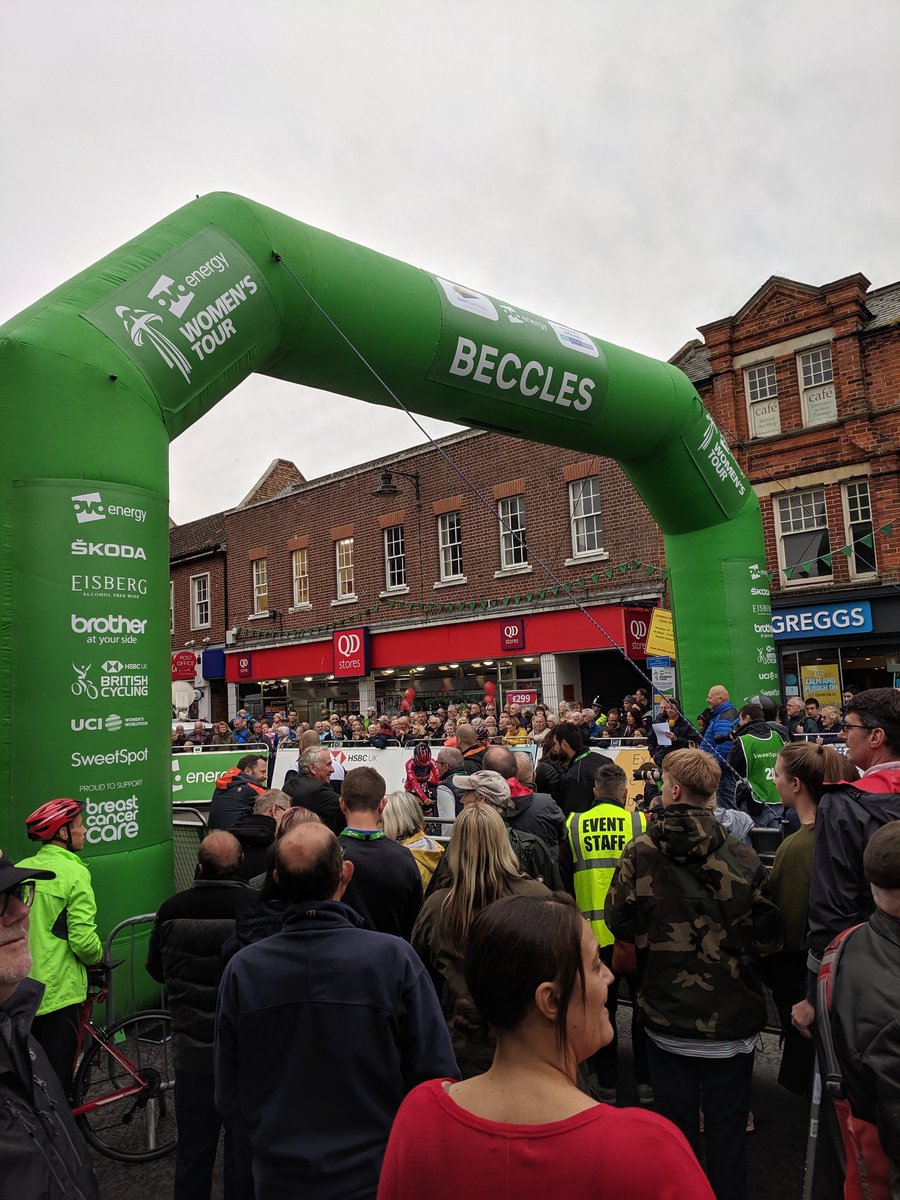 MuskerMcIntyre's tweet photo. We've had the "@OVOEnergy Women's Cycle Tour" kicking off in #Beccles this morning, outside our Musker McIntyre office . This selection of photos was taken by our staff. @TourSeries #OVOTourSeries #Suffolk https://t.co/nIPNMXMmto