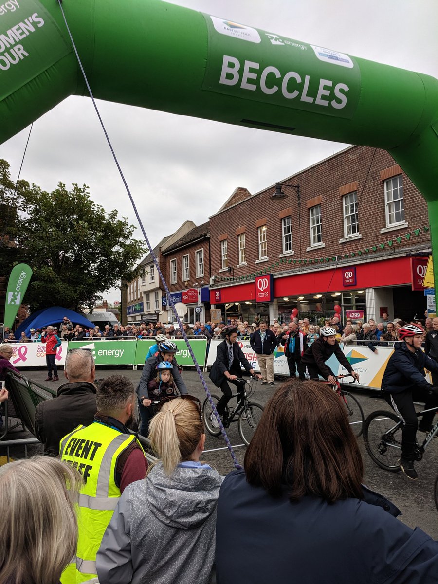 MuskerMcIntyre's tweet photo. We've had the "@OVOEnergy Women's Cycle Tour" kicking off in #Beccles this morning, outside our Musker McIntyre office . This selection of photos was taken by our staff. @TourSeries #OVOTourSeries #Suffolk https://t.co/nIPNMXMmto